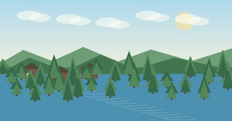 Quiet lake road scene representing the Aspen Lucern scenic loop.