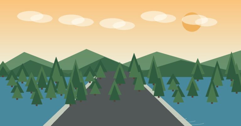 Scenic wooded road near Innsbrook-style lake country for a casual driving loop.