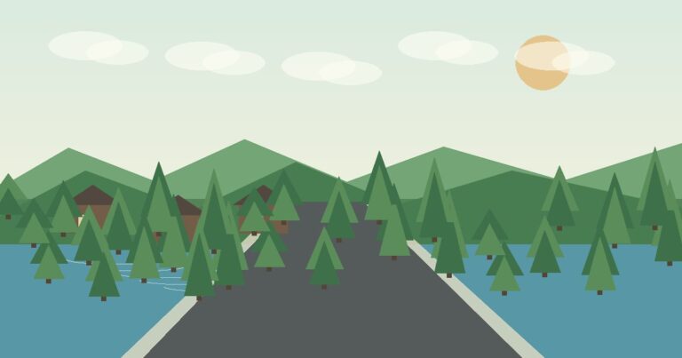 Newer Innsbrook-style wooded lake road for the Tyrolean Morgen scenic loop.